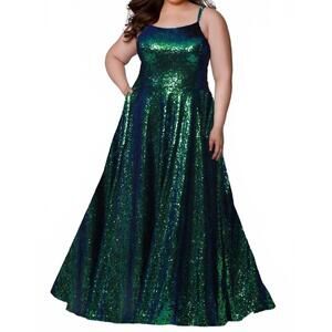 NEW TEASE PROM a-line gown in peacock